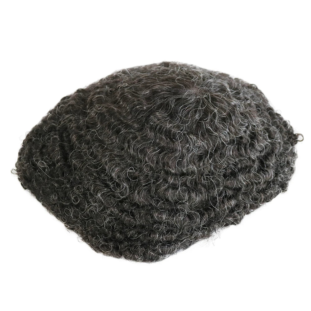 Afro Curly Remy Human Hair Toupee With Natural Hairline for Women