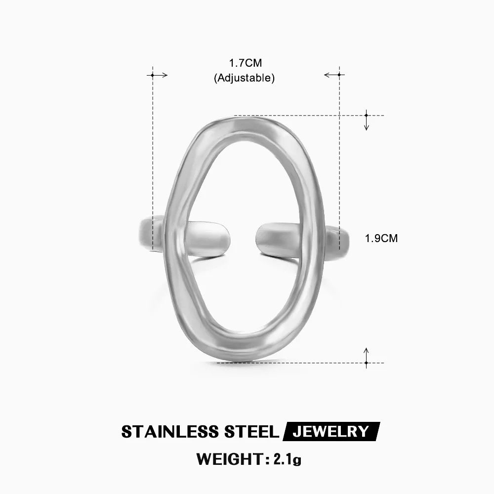Open Heart Stainless Steel Ring