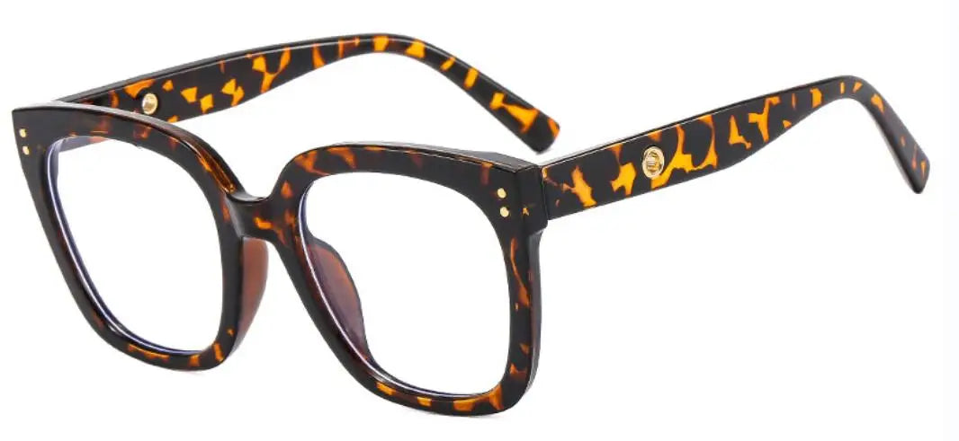 Oversized Square Reading Glasses with Rivet Detail for Women