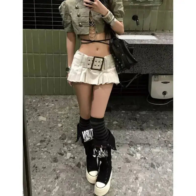 ANJY Summer New Women American Style Vintage Fashion Slim Fit Denim Short Jacket Stand Collar Puff Sleeve Washed Ins Coat A24293