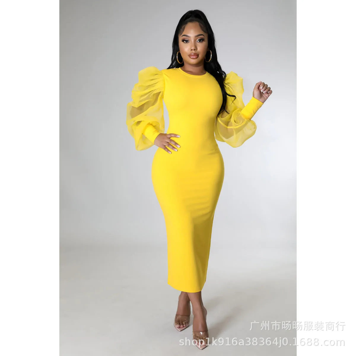 Women White Long Dress Lace Lantern Full Sleeve Round Neck A Line Dresses Elegant Ladies Splice Skirts Autumn Formal Vestidos