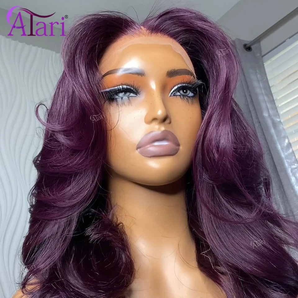 Dark Purple Body Wave Human Hair Wig