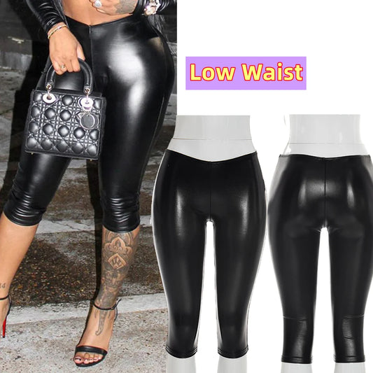 Patchwork Calf Length Bodycon Pants