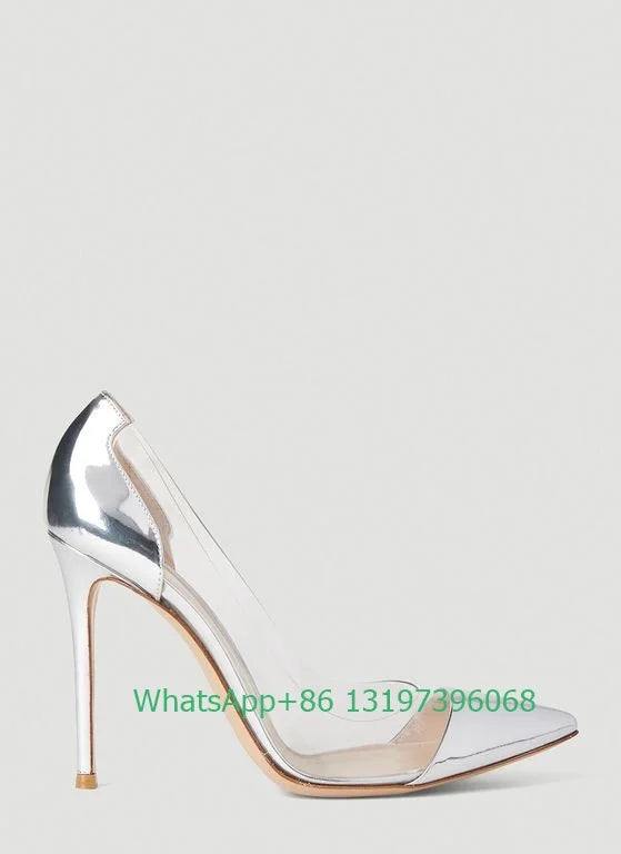 Iridescent Patent Pointed Toe Stiletto Pumps for Women