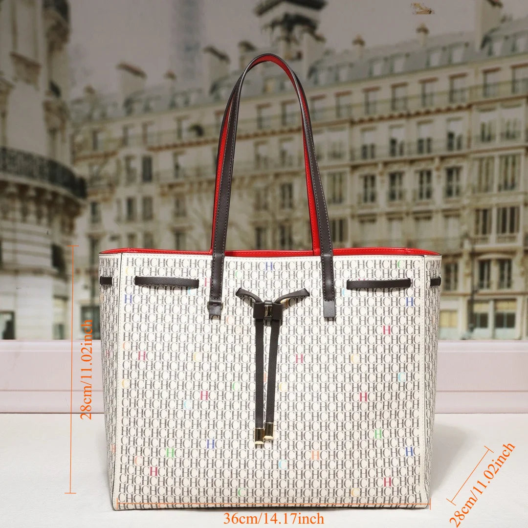 Lightweight Letter Print Shoulder Tote Bag for Women