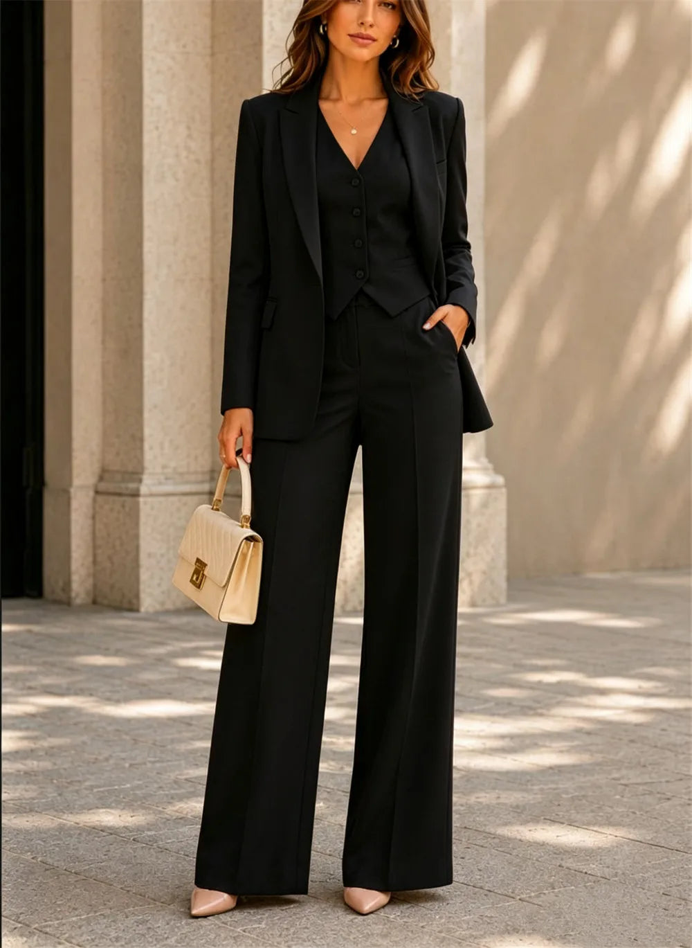 Pink Three Piece Stretch Suit