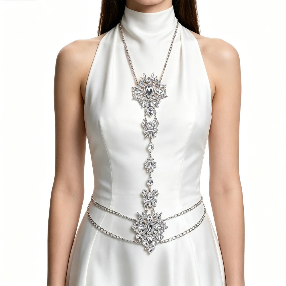Sparkling Crystal Rhinestone Belly Chain for Women