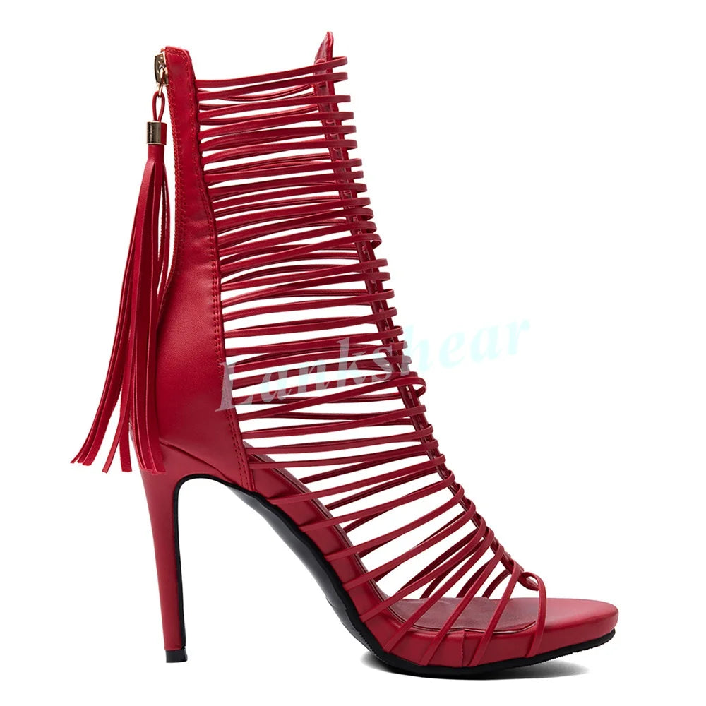 Crisscross Straps Knee High Gladiator Platform Sandals for Women