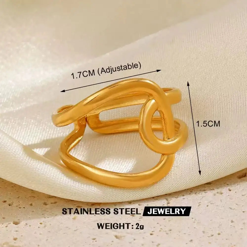 Open Heart Stainless Steel Ring