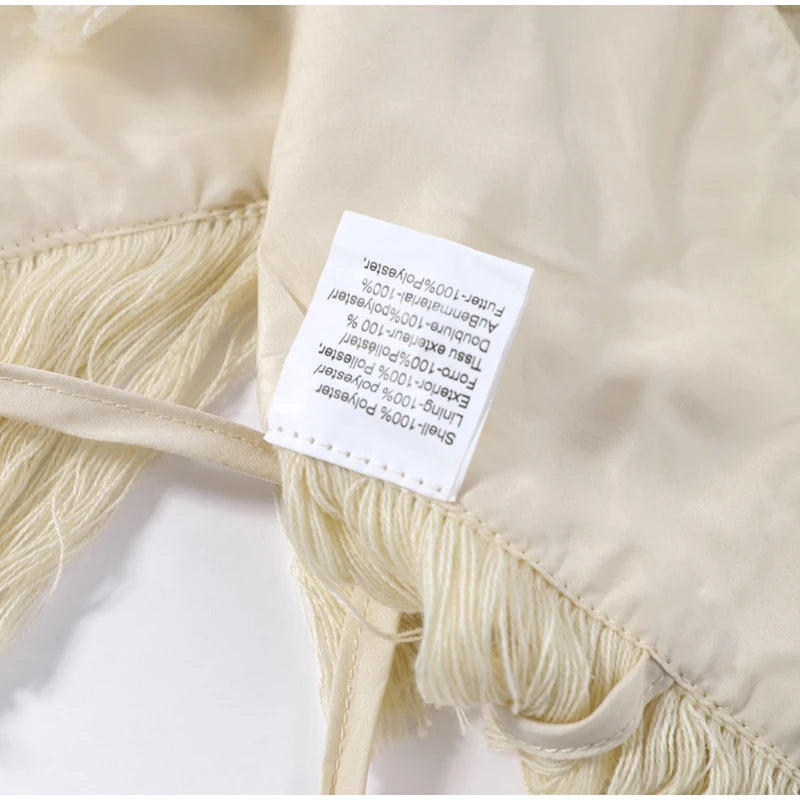 Soft Elegant Tassel Embroidered Polyester Square Shawl for Women