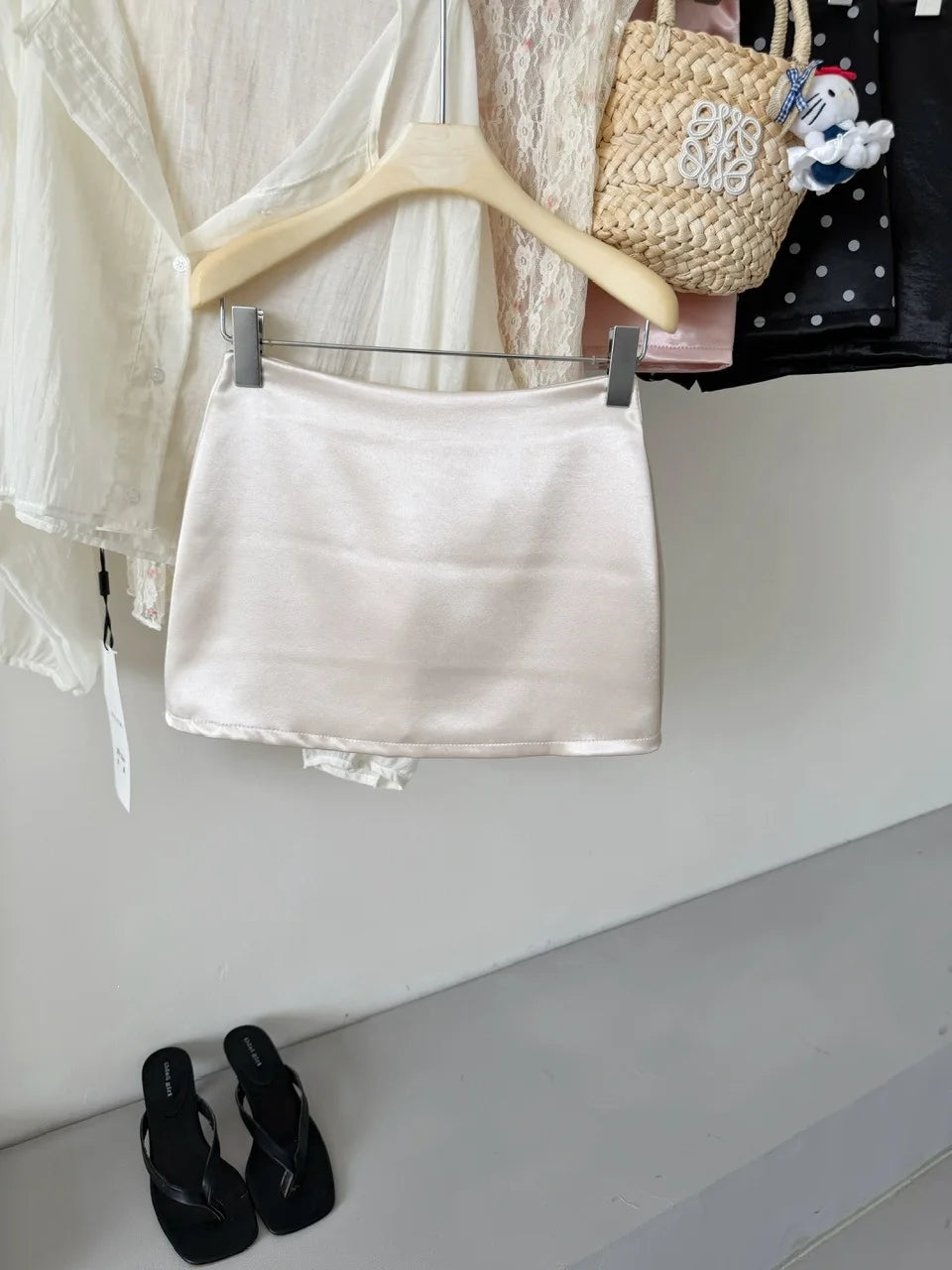 Vintage Polka Dot High Waisted Mini Skirt for Women