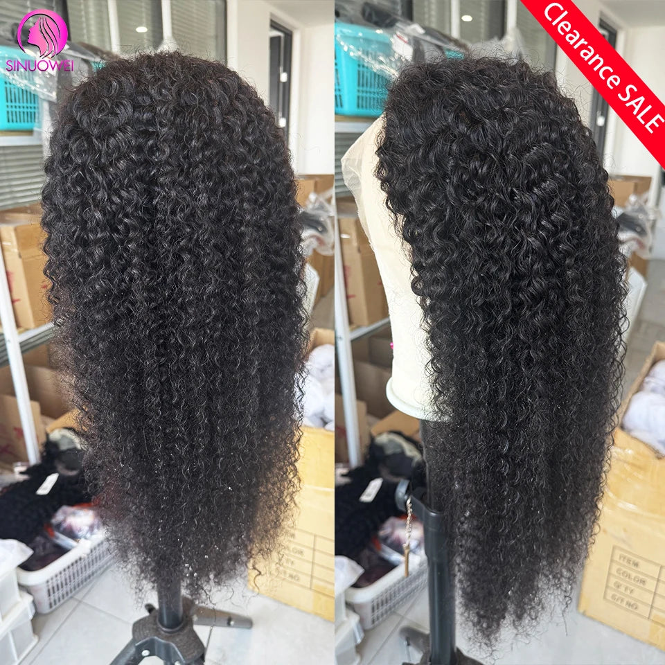 Long Kinky Curly Lace Front Human Hair Wig for Women