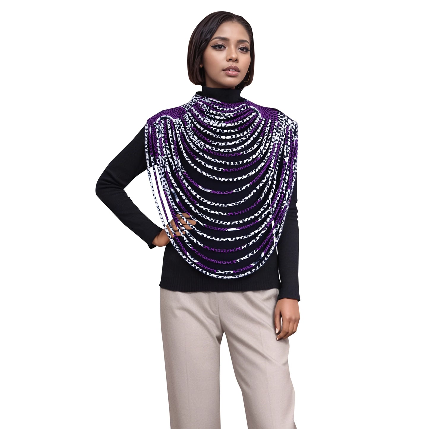 African Multi-Strand Statement Choker Necklace for Women