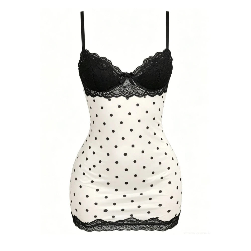Leopard Print Lace Spaghetti Strap Bodycon Dress for Women