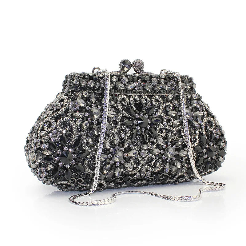 Rhinestone Chain Mini Evening Clutch Handbag for Women