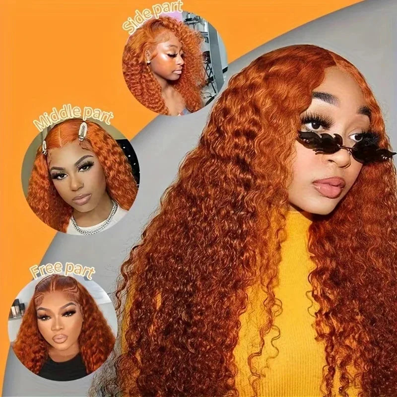 Ginger Deep Wave Lace Front Human Hair Wig for Women