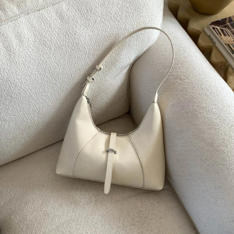 Solid Color Faux Leather Hobo Shoulder Bag for Women