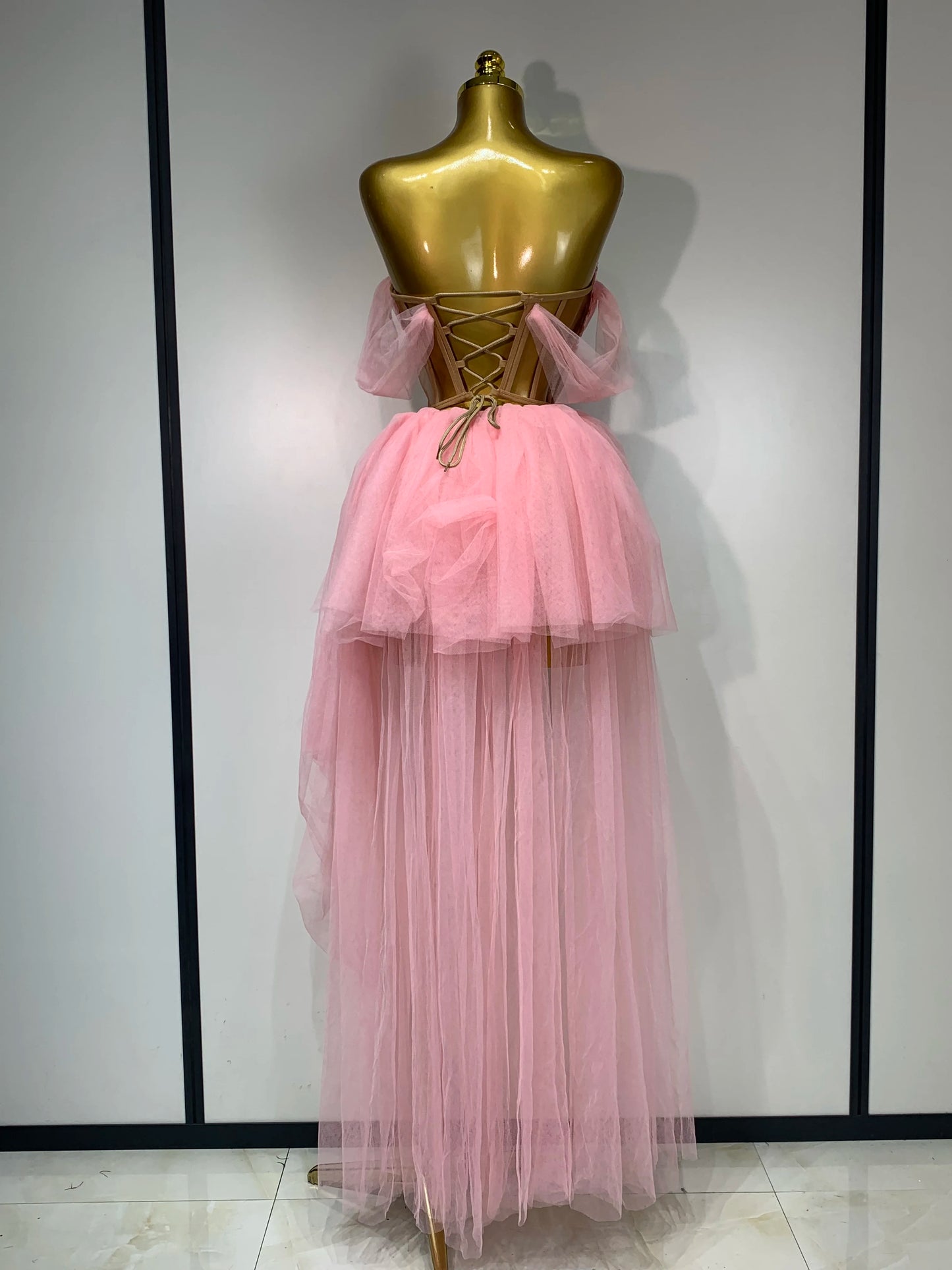 2025 New Arrived Sexy Cute Mesh Tops Skirt 2 PCS Set Women Celebrate Party Birthday Nightclub Performance Stage Show Outfit