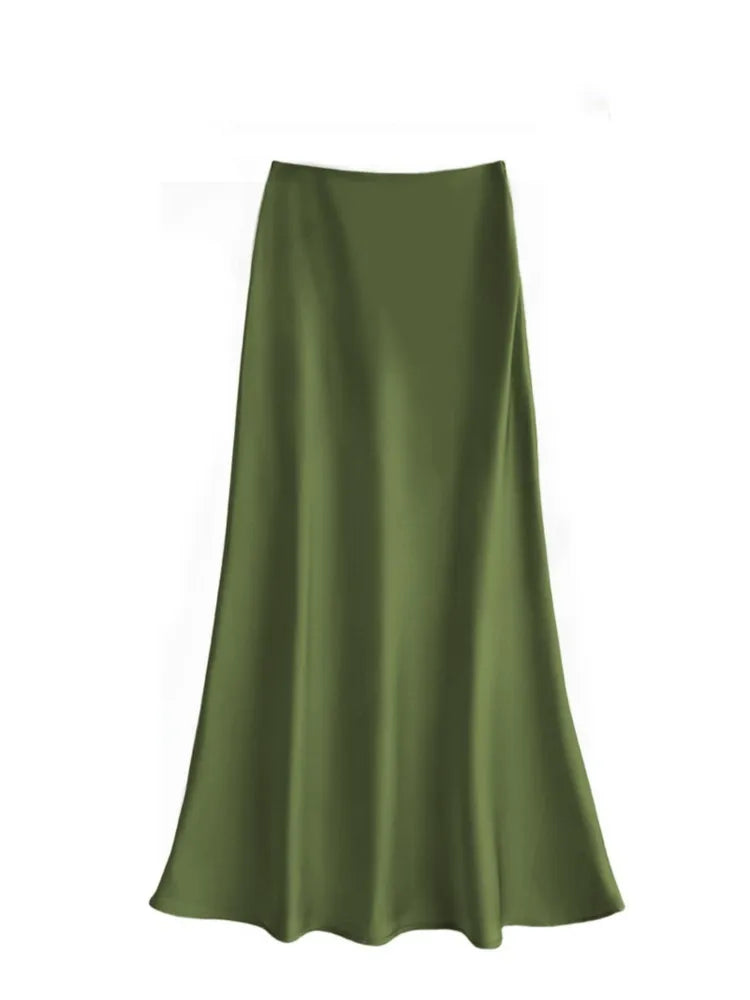 Chic Solid Color High-Waisted Fishtail Skirt for Women