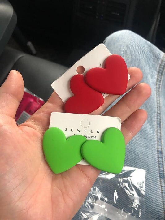 Heart Red White Black Yellow Earrings Love Statement Wedding Geometric Heart Bohemian Vintage Acrylic Trend Party Jewelry Gift