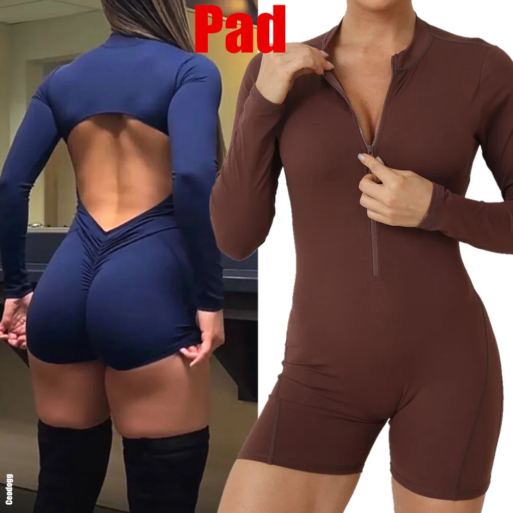 Moisture-Wicking Front Zip Jumpsuit