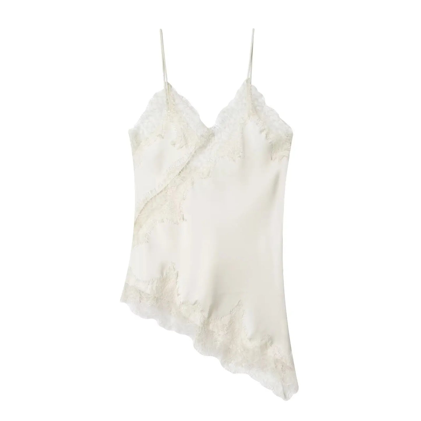 Elegant Lace Backless Asymmetrical Sleeveless Camisole for Women
