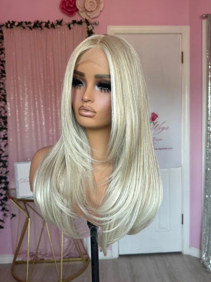 Ash Blonde Balayage Lace Front Wig