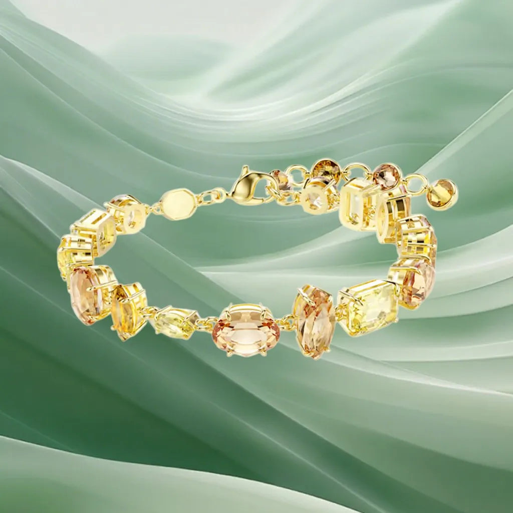 Radiant Mixed-Cut Gold-Plated Crystal Pendant for Women