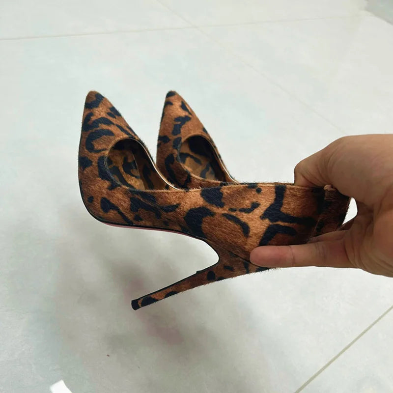 Leopard Print Pointed Toe Stiletto Pumps for Women
