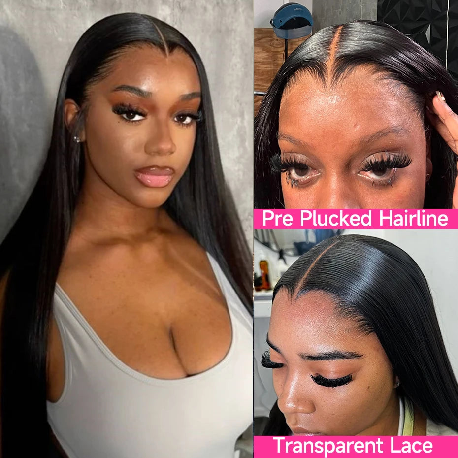 Pre Plucked Bone Straight Human Hair Lace Front Wig For Women