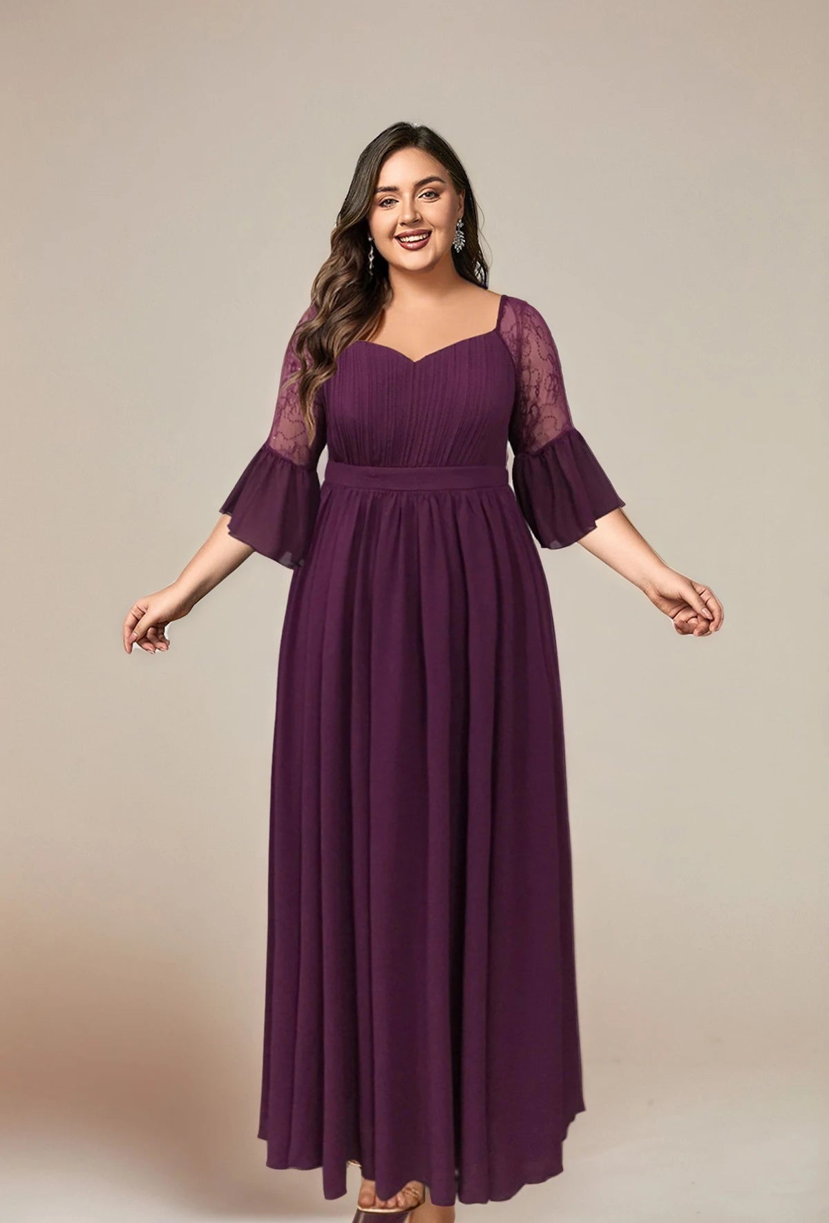 Crushed Diamond Lace Maxi Dress