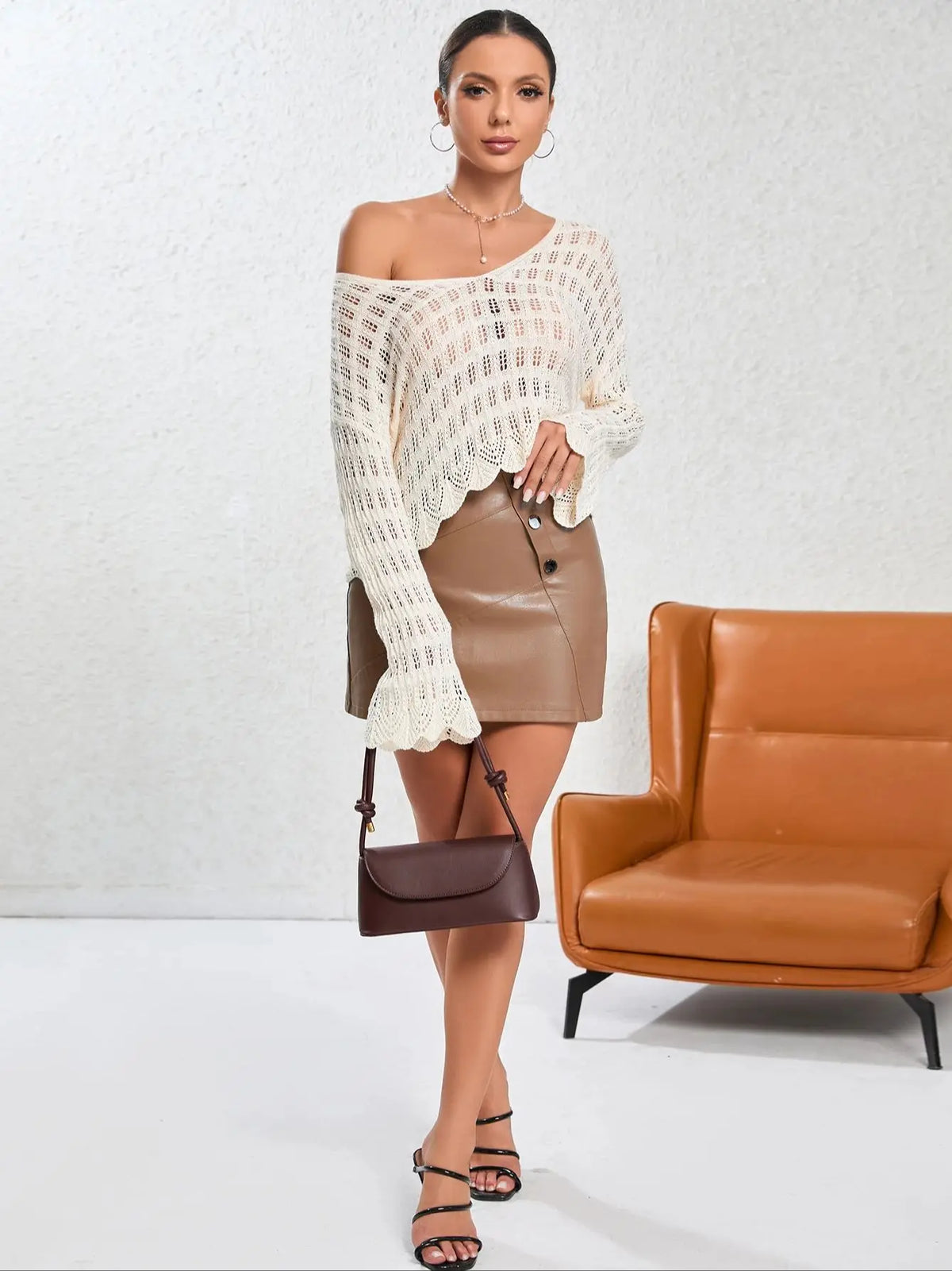 French Style PU Leather Crossbody Bag