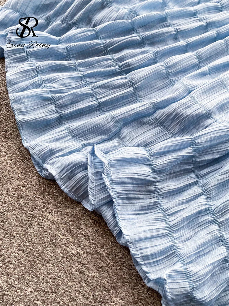 Backless Lace Up Summer A-Line Maxi Sundress for Women