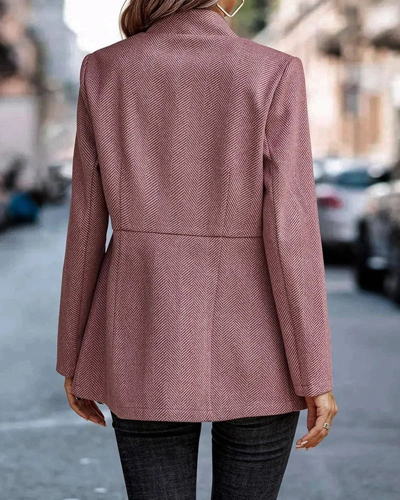 Chic French Style Long Sleeve Knit Blazer Jacket For Women