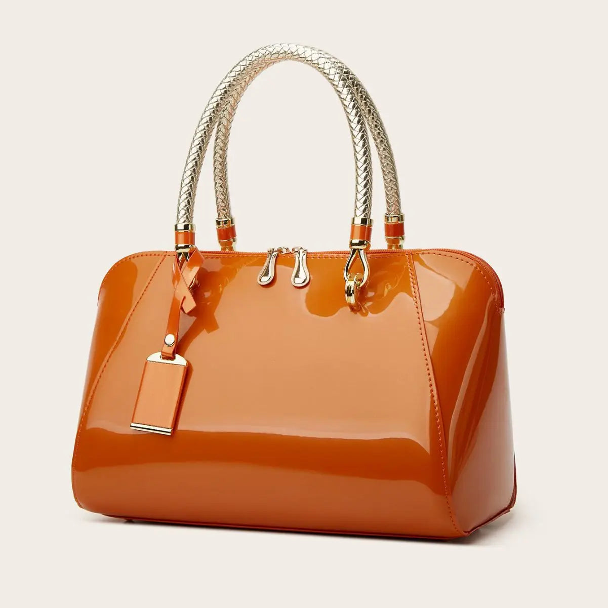 ABQP New Women's Handbag Luxury Brand Fashion Patent Leather Women's Shoulder Bag Large Capacity Boston Women's Bag High Quality