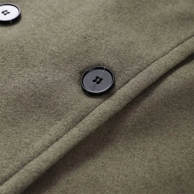 Double Breasted Cropped Jacket With Turn Down Collar for Women