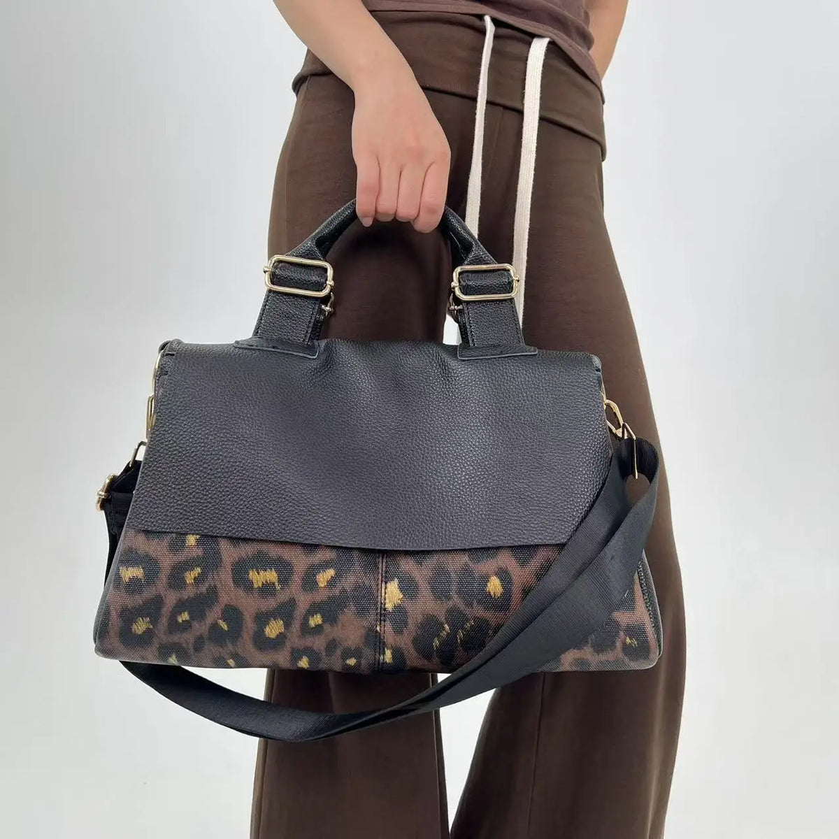 Leopard Print Large Capacity Shoulder Tote Bag for Women