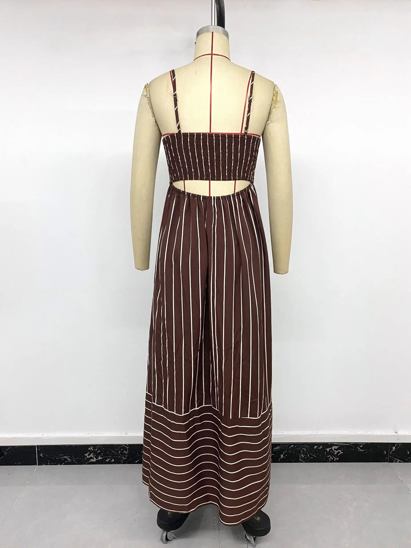 Elegant Backless Square Collar Maxi Dress for Women