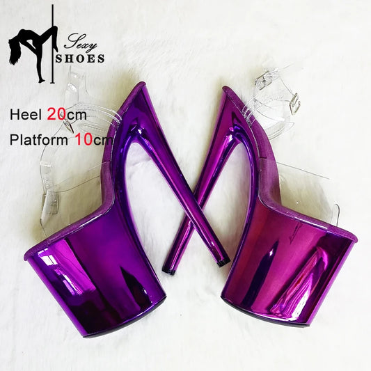 Purple Platform Stiletto High Heel Sandals for Women