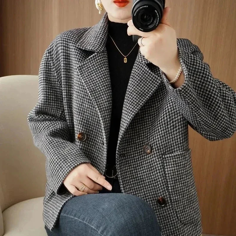 Turn Down Collar Wool Coat
