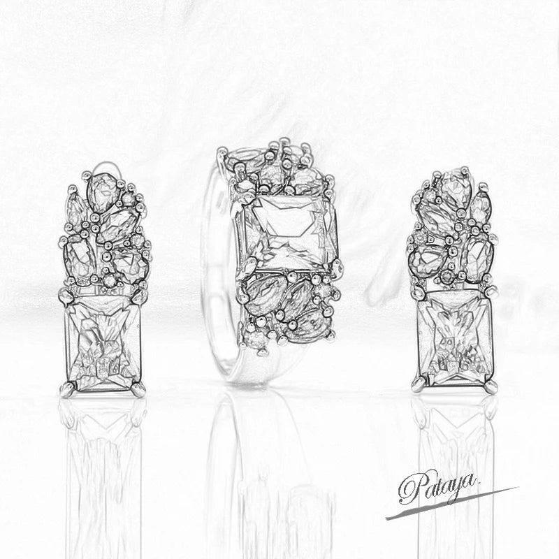 Rose Gold Cubic Zirconia Jewelry Set