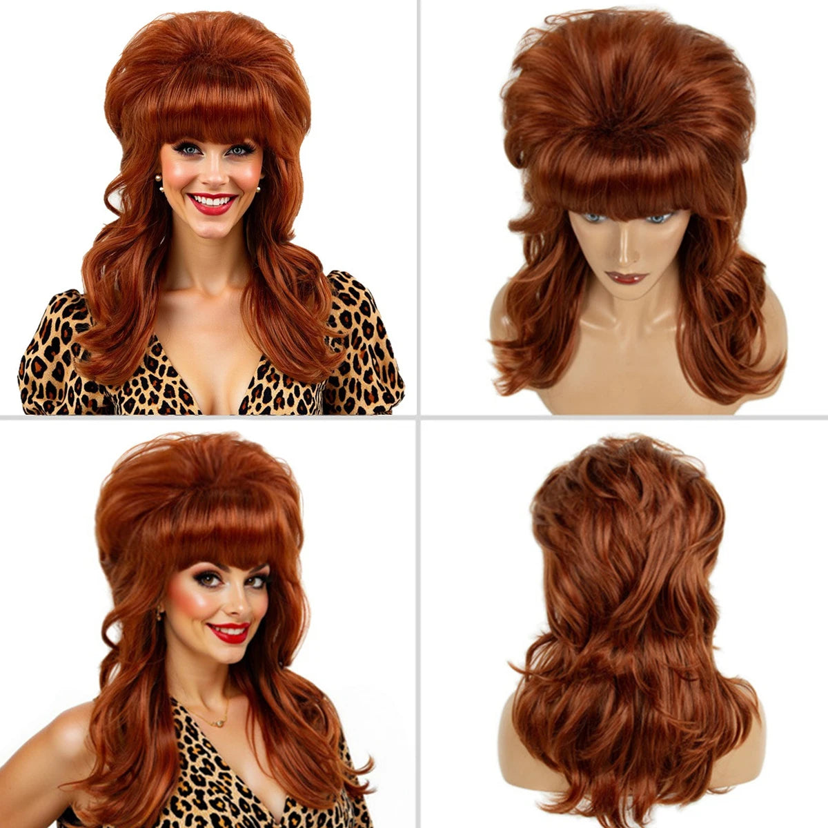 Peggy Bundy Classy 70s Retro Long Brown Hair Wig for Women Costume Accessory 60s 70s Party Cosplay