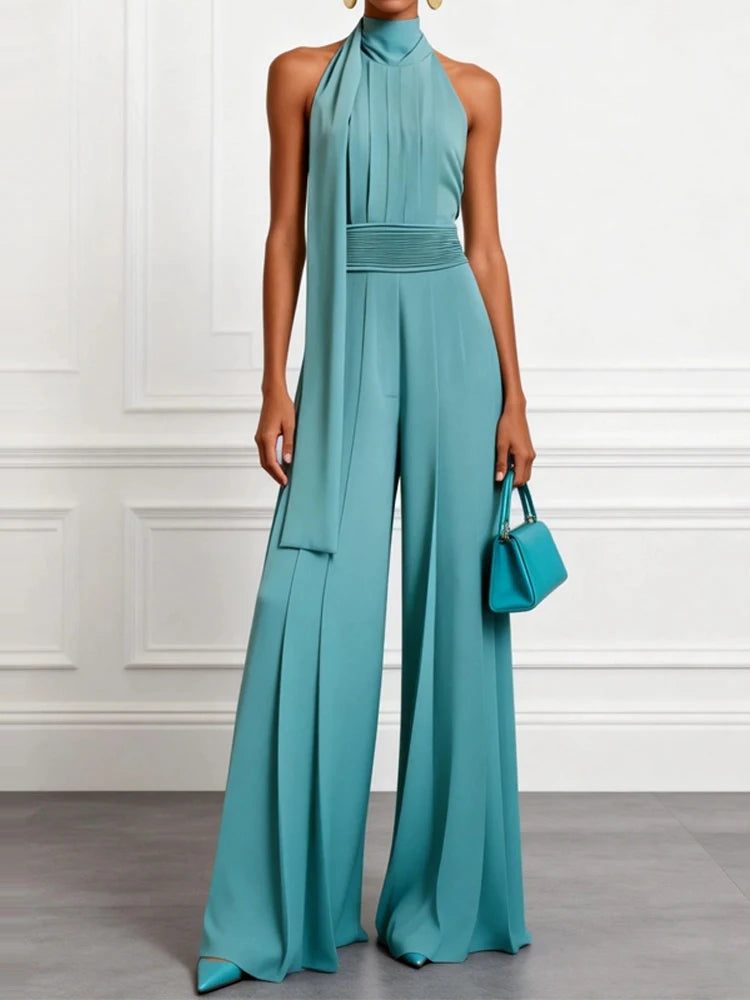Elegant Sleeveless High Waist Wide Leg Jumpsuit for Women