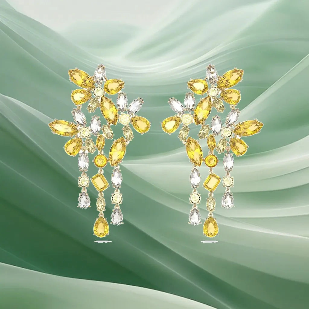 Radiant Mixed-Cut Gold-Plated Crystal Pendant for Women