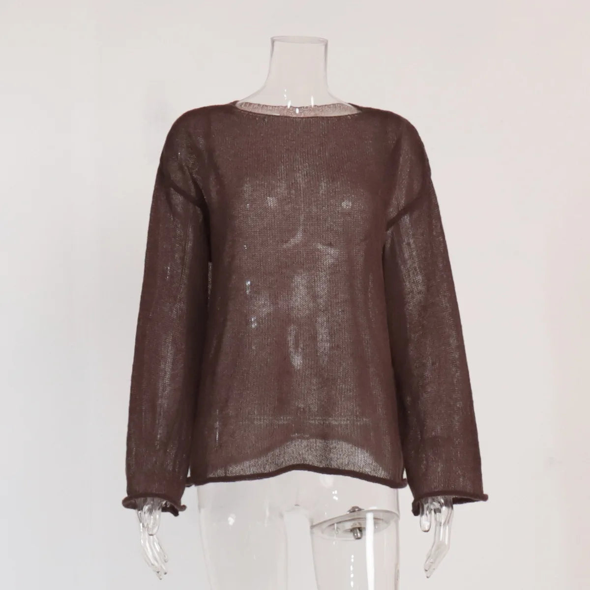 Sheer Hollow Knit Sweater