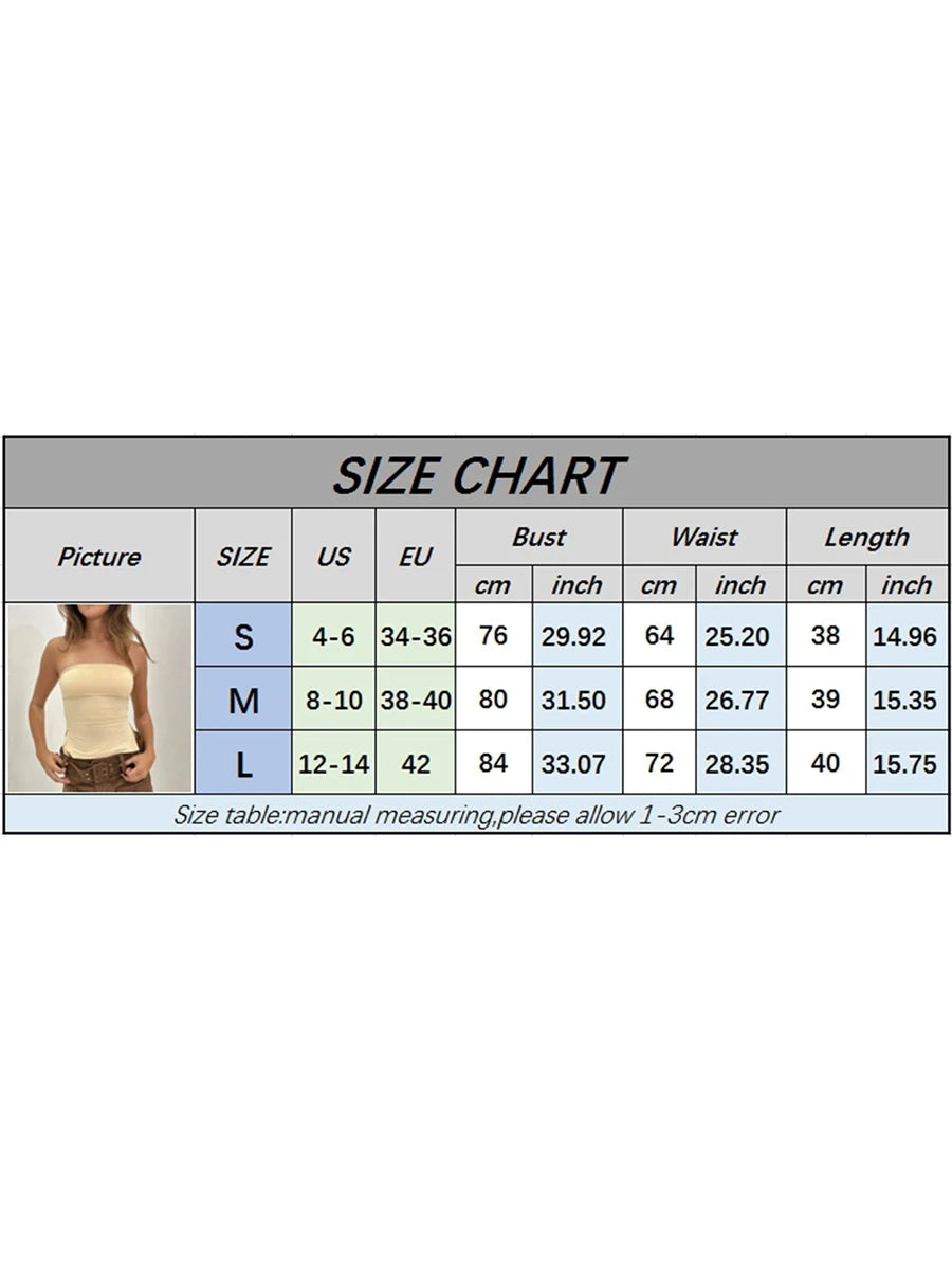 Chic Solid Color Bandeau Cropped Tank Top for Women