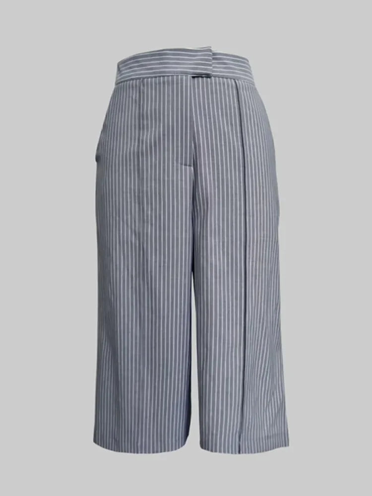 Beautyblue Casual Striped Suit Pants High Waisted Women's Pants 2025 Fashion Stylish Loose Straight Trousers for Business Office