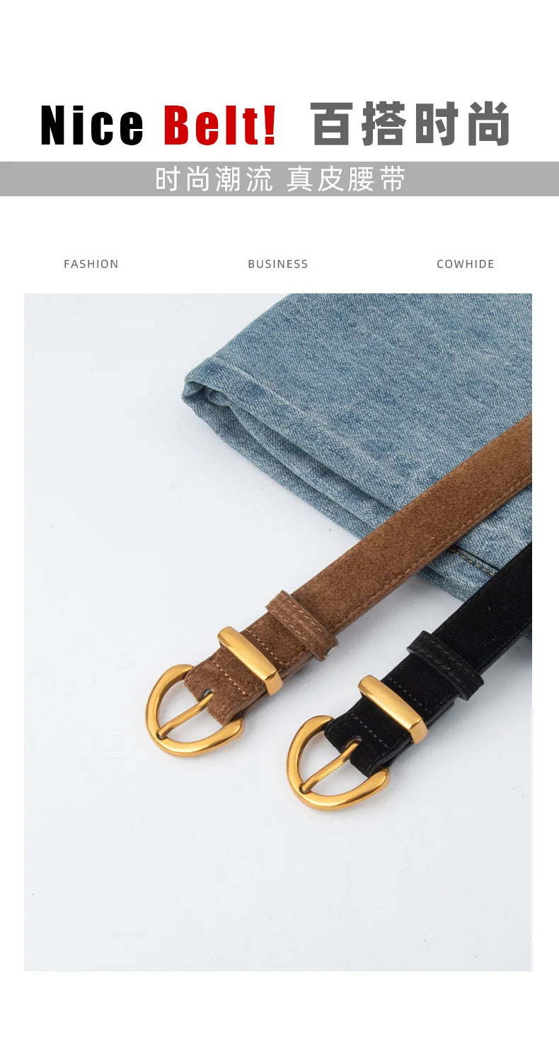 Suede Look Pin Buckle Waist Belt