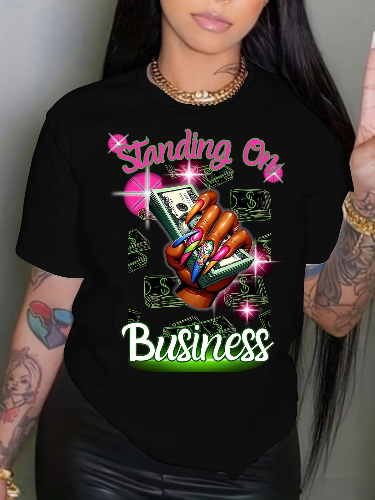 Bold Typography Streetwear Graphic Relaxed Top For Women