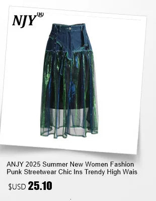 ANJY Autumn Women American Style Vintage High-End Chain Design Slimming Straight Jeans Ins Trend Versatile Wide-Leg Pants A10635
